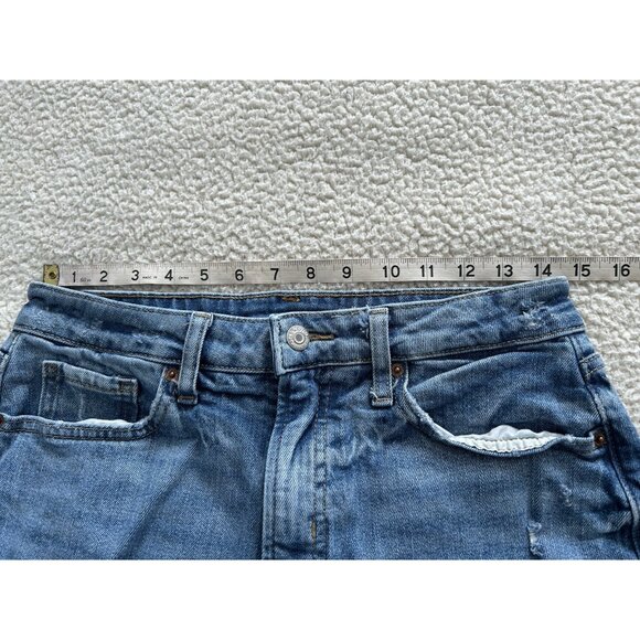 Old Navy Womens High Rise Curvy O.G. Straight Denim Cotton Blend Blue Jeans 10 - Picture 7 of 10